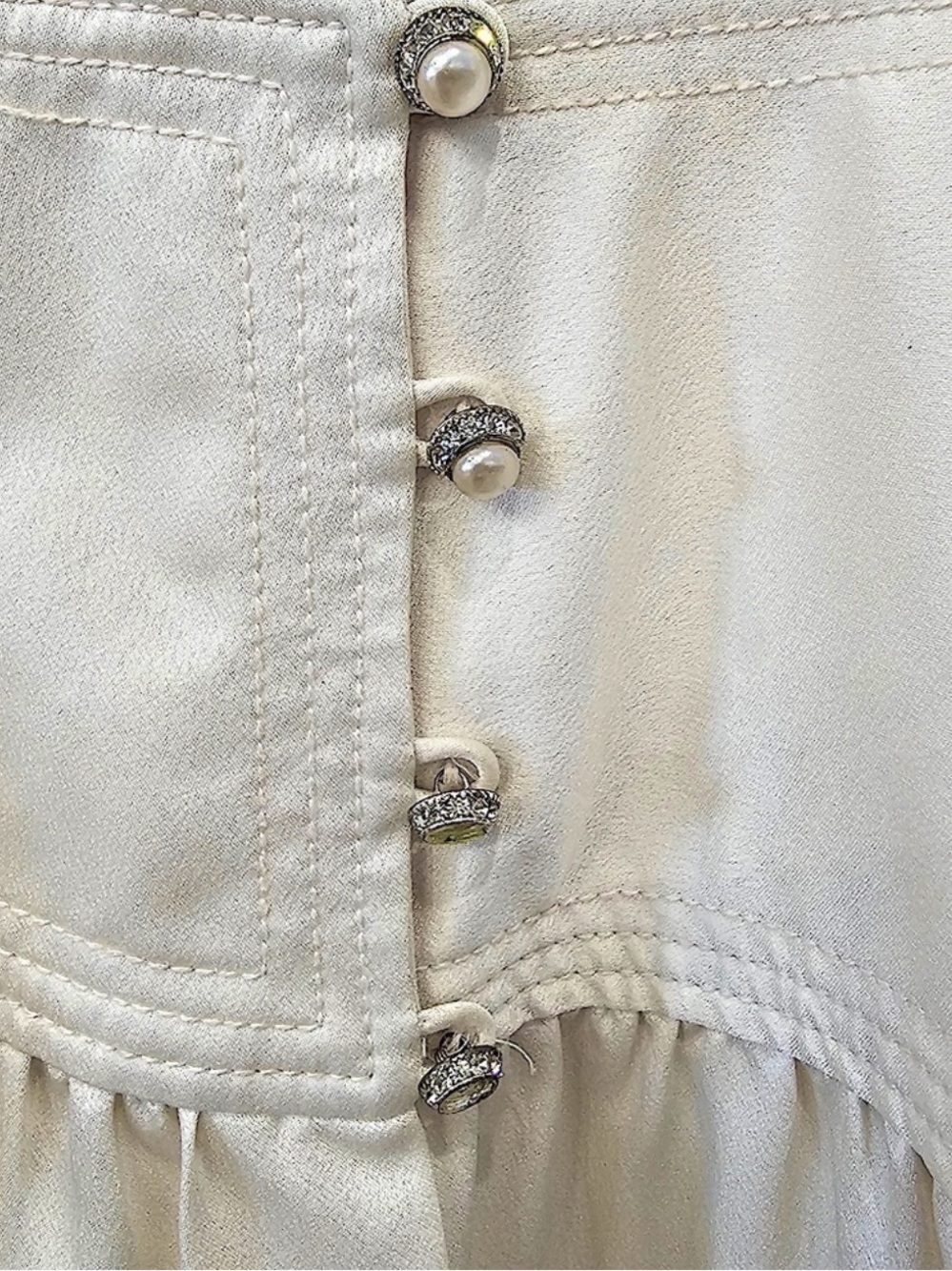 Vintage Nolan Miller Neiman Marcus Romantic High Neck Midi Dress 8 - Picture 12 of 12